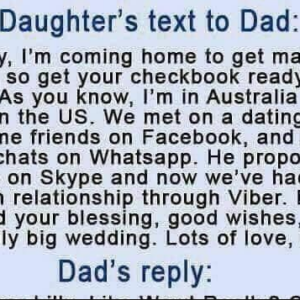 Daughter’s text to Dad: