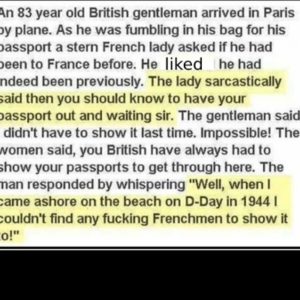 An 83 year old british gentleman arrived in Paris by plane. As he was fumbling in his….