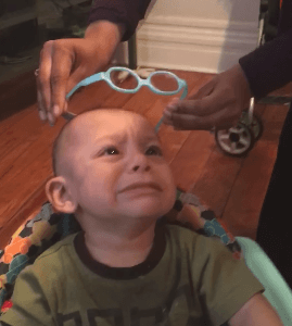 He has never been able to see normally — see what happens when he gets glasses