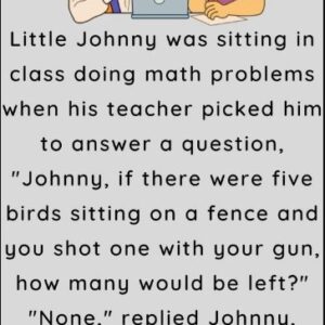 Little Johnny was sitting in class doing math..