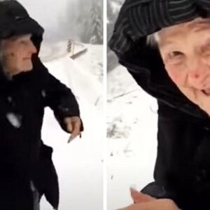 A 101-Year-Old Mother Insisted Her Son Stop the Car Upon Seeing Snow to Enjoy a Playful Moment