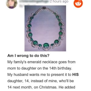 Greedy Dad Wants His Daughter to Inherit His Wife’s Family Necklace Intended for His Stepdaughter