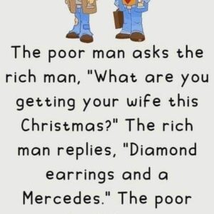 A poor man meets a rich man around Christmas