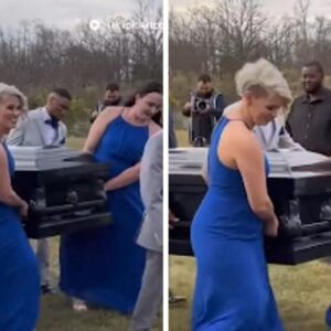 Wedding Guests Left Bewildered as Groom Surprises Everyone by Making His Entrance at the Altar Inside a Coffin