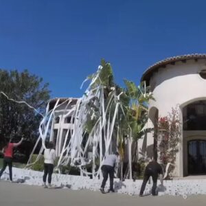 Howie Mandel pulls up to house and sees it’s blanketed with 4,000 rolls of TP