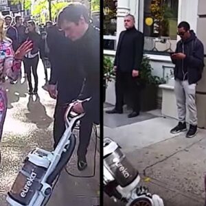 Coco, the wife of Ice-T, insists that her assistant vacuum the New York sidewalk before she sets foot on it