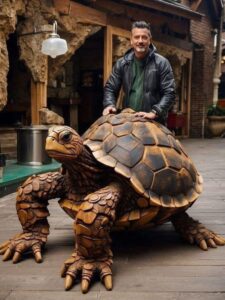 John made a wooden turtle… he worked on it for almost 7 years and look what happened.