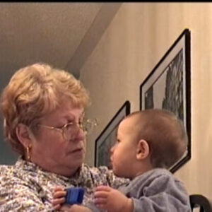 A one-year-old baby is having a little argument with his grandmother. He’s so funny.