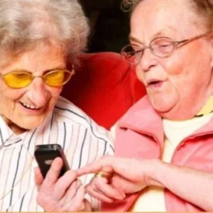 Two Elderly Women Were Having A Late Lunch