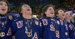 WATCH: US Junior Hockey Team Joins In Singing National Anthem After Victory