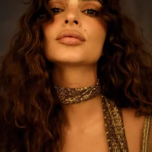 Emily Ratajkowski exposes herself totally topless under see-through metal gown Emily Ratajkowski exposes herself totally topless under see-through metal gown