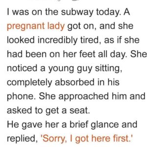 Man Refuses to Give Up Seat for Pregnant Woman on Subway, Then Elderly Man with a Cane Stands Up Man Refuses to Give Up Seat for Pregnant Woman on Subway, Then Elderly Man with a Cane Stands Up