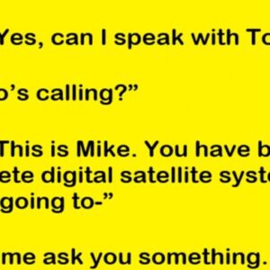 Man receives a call from a telemarketer during dinner