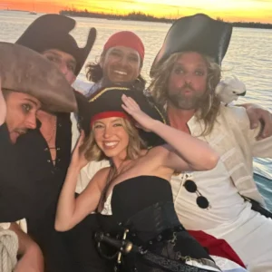 Sydney Sweeney flashes her underwear posing as sexy pirate with skimpy corset