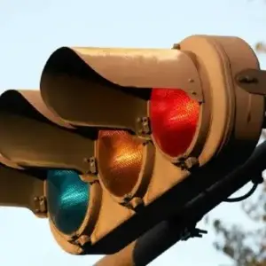 Understanding the Significance of a Blue-Tilted Traffic Light