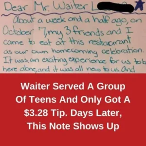 Waiter Served A Group Of aTeens And Only Got A .28 Tip. Days Later, This Note Shows Up Waiter Served A Group Of aTeens And Only Got A .28 Tip. Days Later, This Note Shows Up