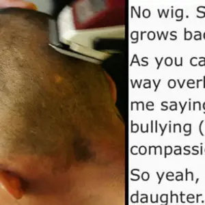 Dad shaves daughter’s head after she’s caught bullying cancer-stricken classmate Dad shaves daughter’s head after she’s caught bullying cancer-stricken classmate