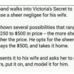 A husband walks into..