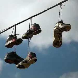 The Mystery of Shoes Strung Up on Power Lines The Mystery of Shoes Strung Up on Power Lines