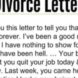THE BEST DIVORCE LETTER EVER! Dear Wife, I’m keeping in touch with you this letter to let you know THE BEST DIVORCE LETTER EVER! Dear Wife, I’m keeping in touch with you this letter to let you know