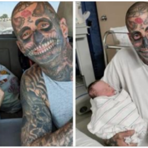 Dad With Heavily Tattooed Faces Faces Backlash As People Think He Is A Horrible Father – Then His Wife Reveals The Truth