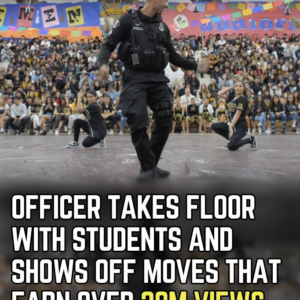 Officer takes the floor with students and shows off moves that earn over 20M views