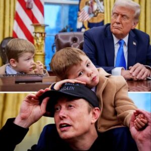 Elon Musk’s cute son X steals show in Oval Office with President Trump… but mum Grimes was not happy