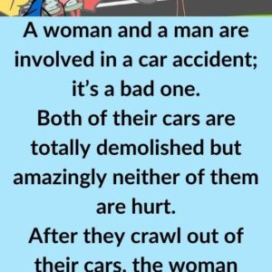 A woman and a man are involved in a car accident