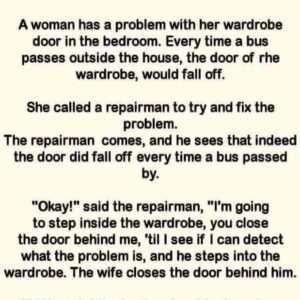 Video: A woman has a problem with her wardrobe door in the bedroom