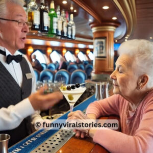 Video: An elderly lady walks up to the bar Video: An elderly lady walks up to the bar