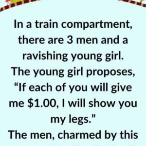 Video: In a train compartment, there are 3 men and a ravishing young girl.