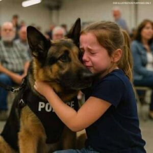 Little girl walks into police dog auction alone — what followed brought everyone to tears