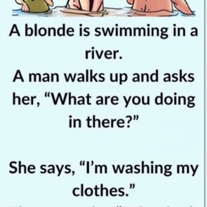 Video: A blonde is swimming in a river. Video: A blonde is swimming in a river.