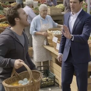 At the farmers’ market, an elderly woman faced a troublemaker, and the moment a man in a suit emerged from his SUV, the crowd went quiet