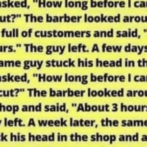 Video: A guy stuck his head into a barber shop and asked