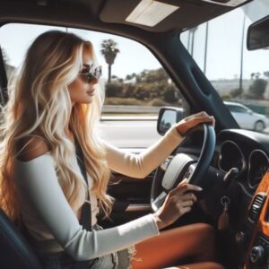 Video: A blonde woman was driving