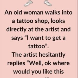 Video: An old woman walks into a tattoo shop