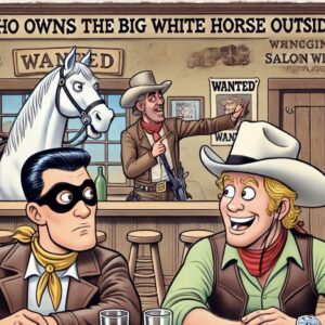 Video: Who owns the big white horse outside?
