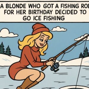 Video: A blonde who got a fishing rod