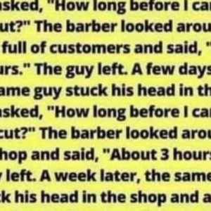 Video: A guy stuck his head into a barber shop and asked