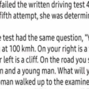 Video: A lady failed the written