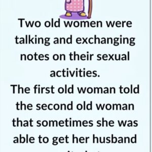 Two old women were talking and exchanging notes