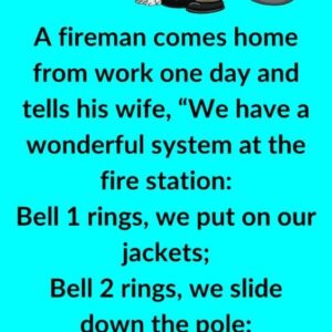 A fireman comes home from work
