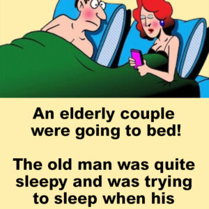 An elderly couple were going to bed