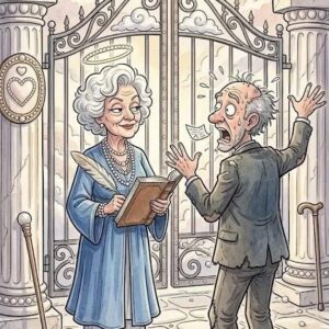 A woman arrived at the gates of Heaven