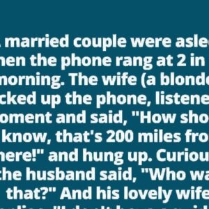 A married couple were asleep when the phone rang