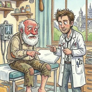 An old man goes to his doctor, complaining about a pain in his leg.