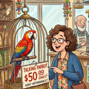 A large, beautiful parrot.