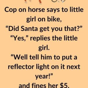 Cop on horse says to a little girl