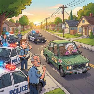 An elderly woman named Margaret was pulled over by a police officer for speeding.